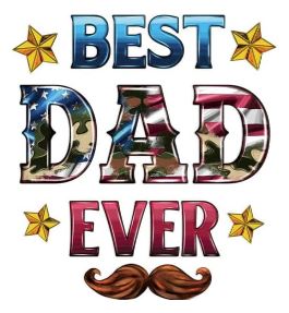 Best Dad Ever Tee w/Mustache and American Flag