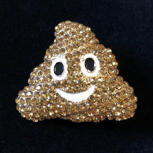 Poop Emoji Glitter Keychain