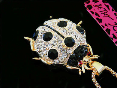 Betsey Johnson Black & White Lady Bug Necklace